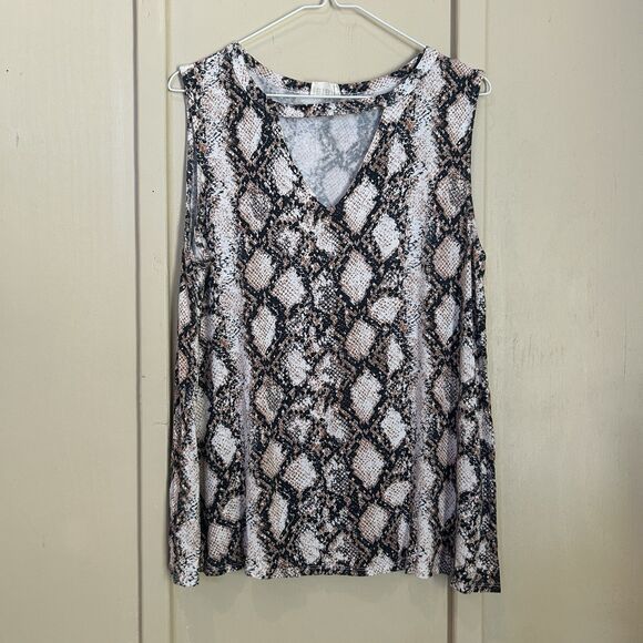 Bibi Womens Top Medium Snakeskin Sleeveless Stretch Comfort Concert Event USA - Picture 1 of 7